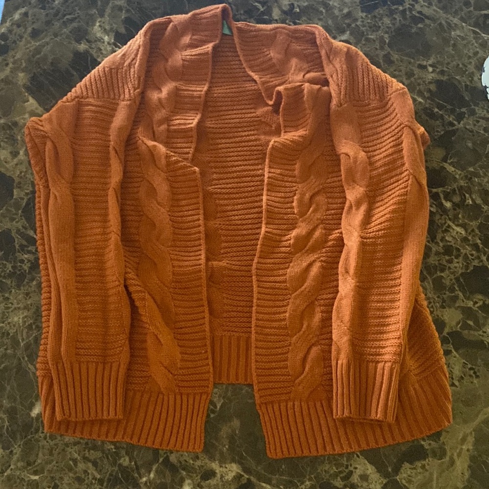 orange knitted cover up